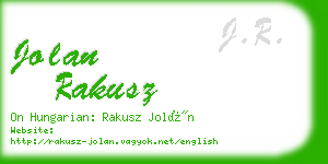 jolan rakusz business card